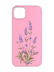 Матовий рожевий чохол на Apple iPhone 14 Plus :: Гілочки лаванди (принт 266)