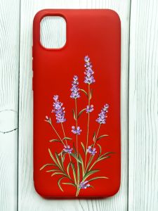 Матовий червоний чохол на Samsung Galaxy A04E/A042 :: Гілочки лаванди (принт 266)