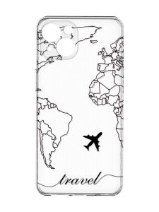 Прозорий чохол із захистом камер на iPhone 15 :: Карта. Контур (принт 330)