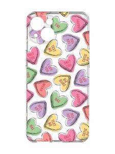 Прозорий чохол із захистом камер на iPhone 15 :: Сердечка з текстом (принт 333)