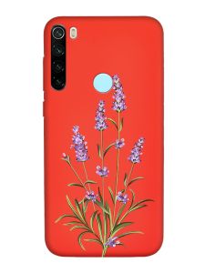 Матовий червоний чохол на Xiaomi Redmi Note 8T :: Гілочки лаванди (принт 266)