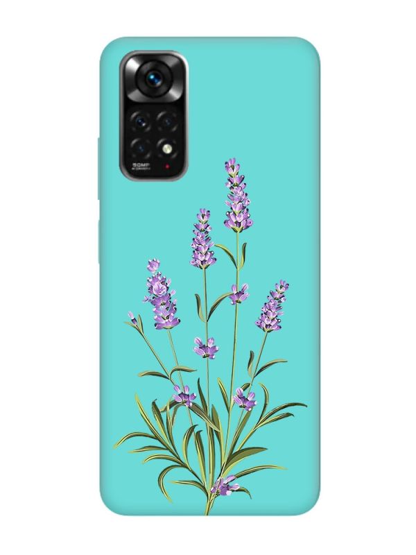 Матовий бірюзовий чохол на Xiaomi Redmi Note 11 :: Гілочки лаванди (принт 266)