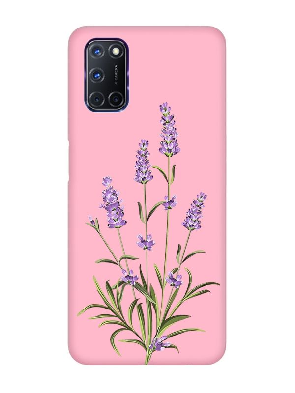 Матовий рожевий чохол на Oppo A52/A72/A92 :: Гілочки лаванди (принт 266)