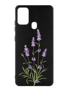 Матовий чорний чохол на Samsung Galaxy M30s/M21 :: Гілочки лаванди (принт 266)
