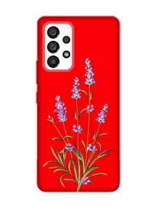 Матовий червоний чохол на Samsung Galaxy A53 4G/5G :: Гілочки лаванди (принт 266)