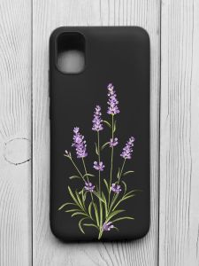 Матовий чорний чохол на Samsung Galaxy A04E/A042 :: Гілочки лаванди (принт 266)