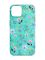 Матовий бірюзовий чохол на Apple iPhone 14 :: Квітковий фон (принт 267)
