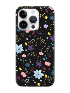 Матовий чорний чохол на Apple iPhone 14 Pro :: Квітковий фон (принт 267)