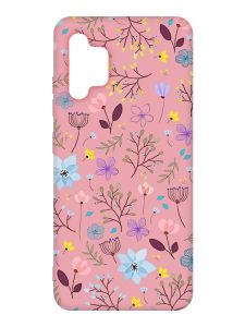 Матовий рожевий чохол на Samsung Galaxy A32 :: Квітковий фон (принт 267)