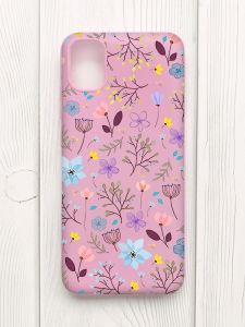 Матовий рожевий чохол на Samsung Galaxy A04E/A042 :: Квітковий фон (принт 267)