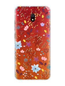 Прозорий чохол на Xiaomi Redmi 8A :: Квітковий фон (принт 267)