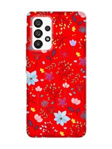 Матовий червоний чохол на Samsung Galaxy A53 4G/5G :: Квітковий фон (принт 267)