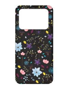 Матовий чорний чохол на Xiaomi Poco X4 Pro 5G :: Квітковий фон (принт 267)