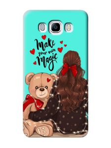 Матовий бірюзовий чохол на Samsung Galaxy J7(2016) J710 :: Дівчина з ведмедиком (принт 188)