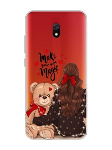 Прозорий чохол на Xiaomi Redmi 8A :: Дівчина з ведмедиком (принт 188)
