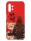 Матовий червоний чохол на Samsung A13 4G :: Дівчина з ведмедиком (принт 188)