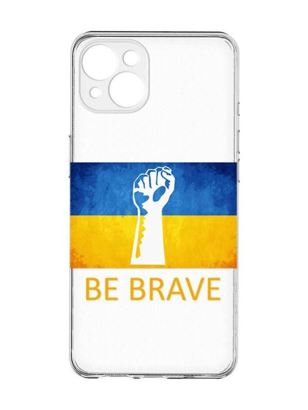 Прозорий чохол із захистом камер на iPhone 15 Plus :: Мужність Україна (принт 42)