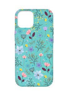 Матовий бірюзовий чохол на Apple iPhone 12 Pro Max :: Квітковий фон (принт 267)