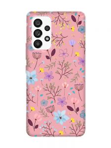 Матовий рожевий чохол на Samsung Galaxy A53 4G/5G :: Квітковий фон (принт 267)
