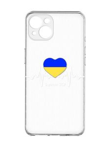 Прозорий чохол із захистом камер на iPhone 15 Plus :: В ритмі ЗСУ (принт 71)