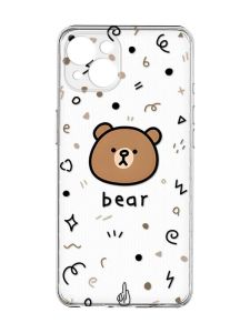 Прозорий чохол із захистом камер на iPhone 15 Plus :: Ведмедик (принт 76)