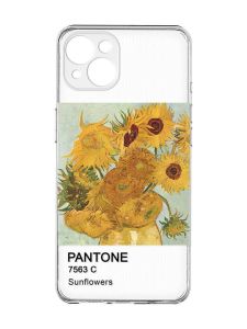 Прозорий чохол із захистом камер на iPhone 15 Plus :: Соняхи (принт 81)