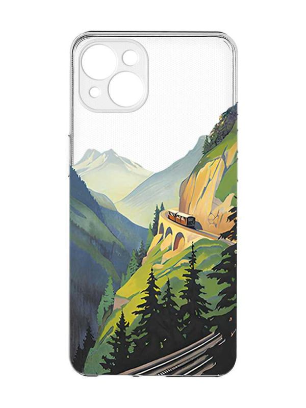 Прозорий чохол із захистом камер на iPhone 15 Plus :: Пейзаж. Гори (принт 87)