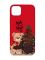 Матовий червоний чохол на iPhone 14 Plus :: Дівчина з ведмедиком (принт 188)