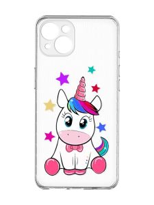 Прозорий чохол із захистом камер на iPhone 15 Plus :: Єдиноріг (принт 102)