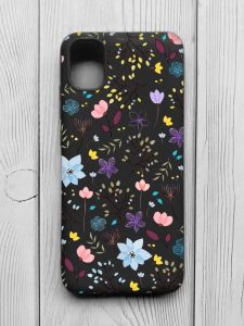 Матовий чорний чохол на Samsung Galaxy A04E/A042 :: Квітковий фон (принт 267)