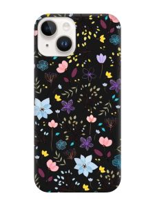Матовий чорний чохол на Apple iPhone 14 :: Квітковий фон (принт 267)