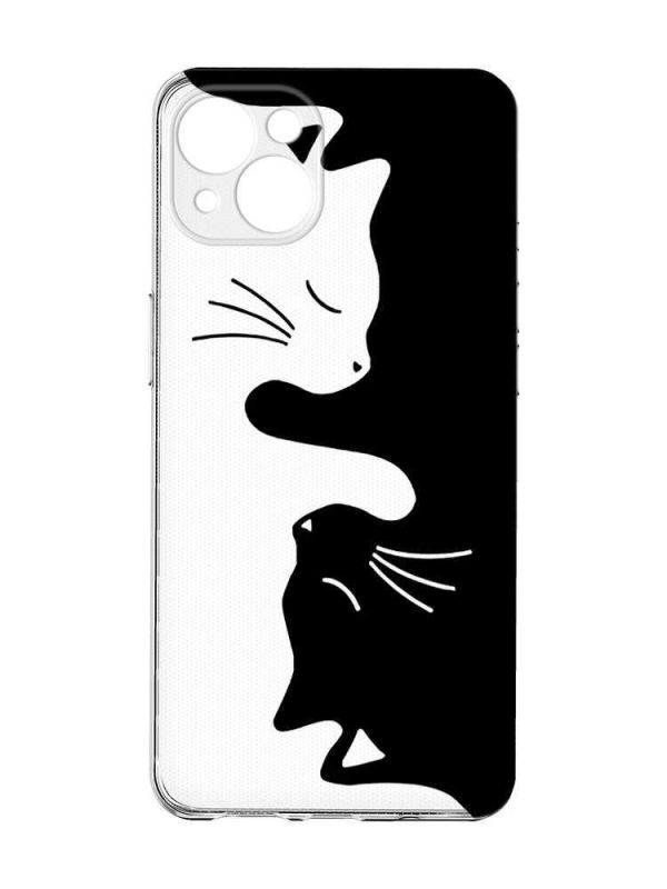 Прозорий чохол із захистом камер на iPhone 15 Plus :: Котики (принт 118)