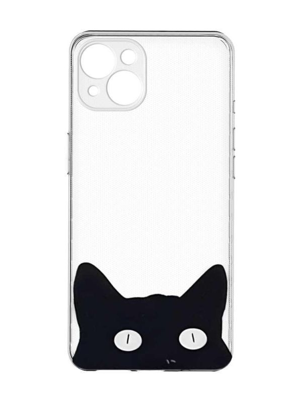 Прозорий чохол із захистом камер на iPhone 15 Plus :: Котик (принт 119)