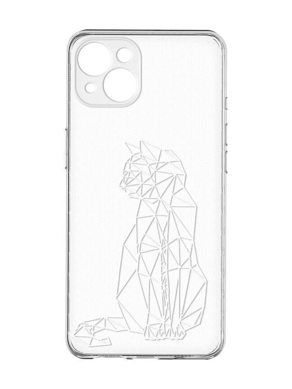 Прозорий чохол із захистом камер на iPhone 15 Plus :: Котик (принт 125)