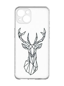 Прозорий чохол із захистом камер на iPhone 15 Plus :: Олень (принт 128)