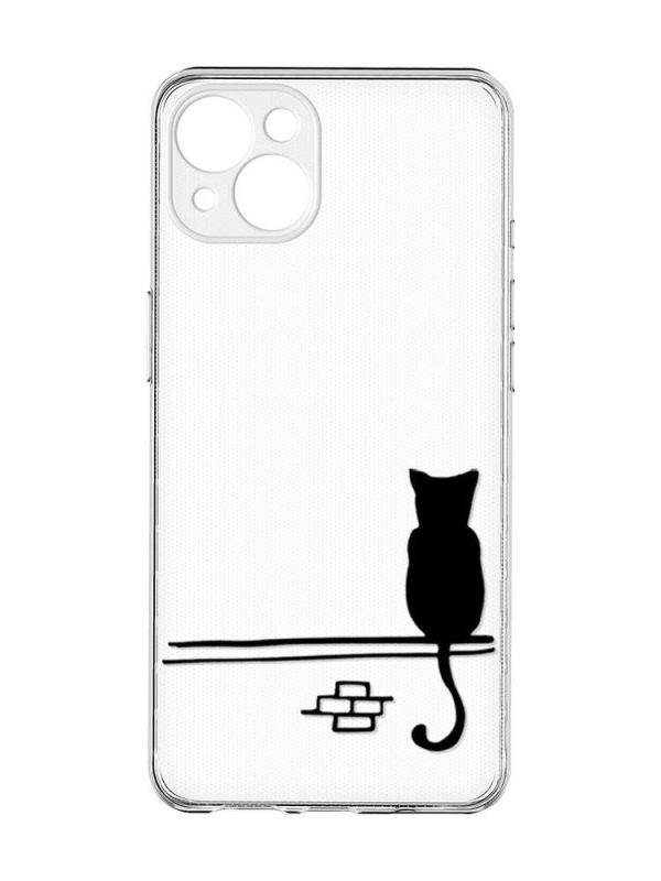 Прозорий чохол із захистом камер на iPhone 15 Plus :: Кіт (принт 130)