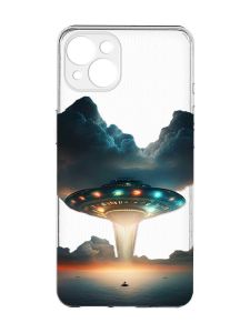 Прозорий чохол із захистом камер на iPhone 15 Plus :: Тарілка UFO (принт 241)