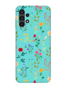 Матовий бірюзовий чохол на Samsung Galaxy A13 4G :: Квітковий фон (принт 269)
