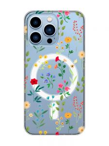 Магнітний чохол на iPhone 13 Pro Max із підтримкою MagSafe :: Квітковий фон (принт 269)