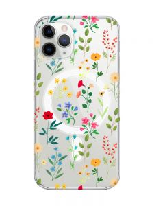 Магнітний чохол на iPhone 11 Pro Max із підтримкою MagSafe :: Квітковий фон (принт 269)