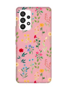 Матовий рожевий чохол на Samsung Galaxy A53 4G/5G :: Квітковий фон (принт 269)