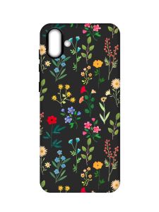 Матовий чорний чохол на Samsung Galaxy A04 :: Квітковий фон (принт 269)