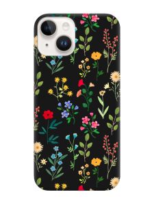 Матовий чорний чохол на Apple iPhone 14 :: Квітковий фон (принт 269)