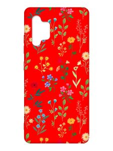 Матовий червоний чохол на Samsung Galaxy A32 :: Квітковий фон (принт 269)