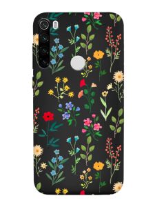 Матовий чорний чохол на Xiaomi Redmi Note 8T :: Квітковий фон (принт 269)