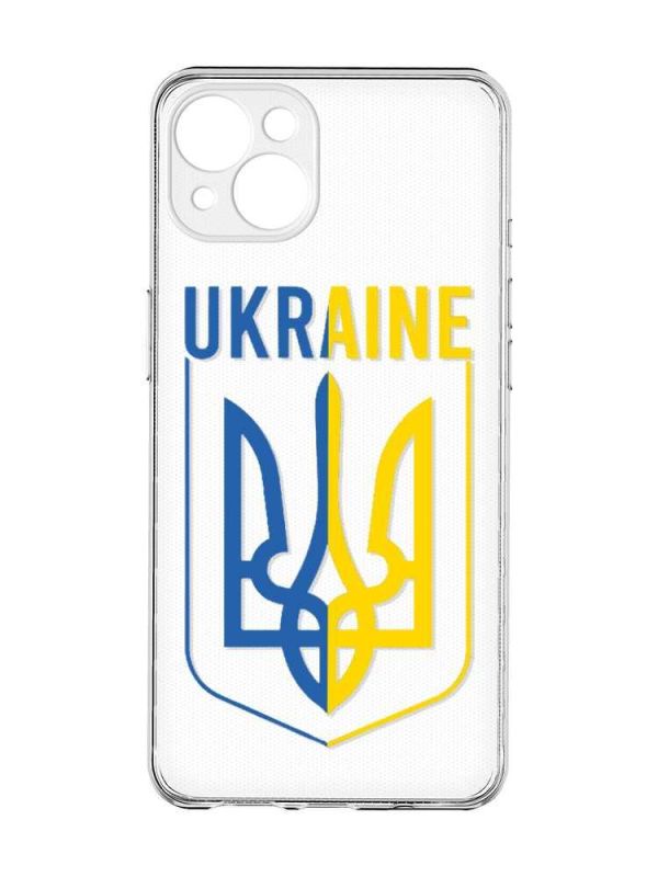 Прозорий чохол із захистом камер на iPhone 15 Plus :: Тризуб (принт 254)