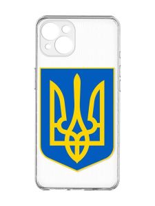 Прозорий чохол із захистом камер на iPhone 15 Plus :: Тризуб Україна (принт 256)