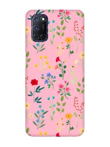 Матовий рожевий чохол на Oppo A52/A72/A92 :: Квітковий фон (принт 269)