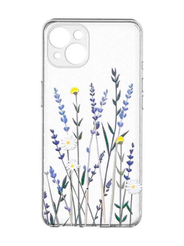 Прозорий чохол із захистом камер на iPhone 15 Plus :: Польові квіти (принт 270)
