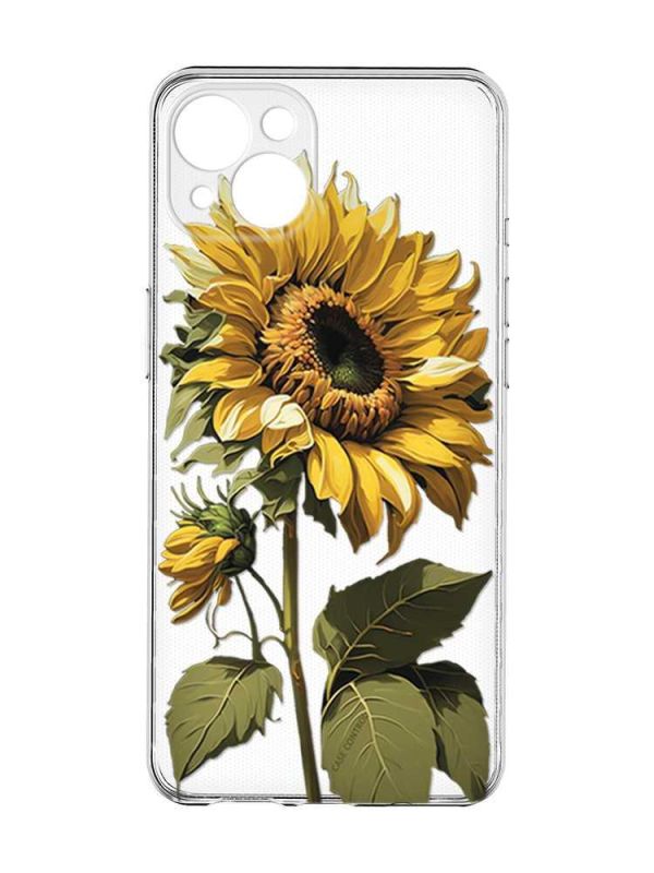 Прозорий чохол із захистом камер на iPhone 15 Plus :: Соняшник (принт 274)
